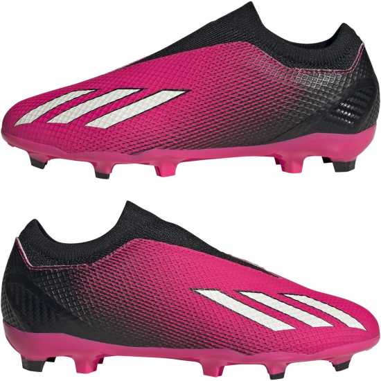 Adidas Детски Футболни Бутонки X. 3 Firm Ground Football Boots Juniors Pink/Black Детски футболни бутонки