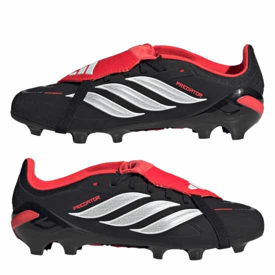 Adidas Детски Футболни Бутонки Predator Elite Fold Over Tongue Firm Ground Football Boots Juniors Black/Red 