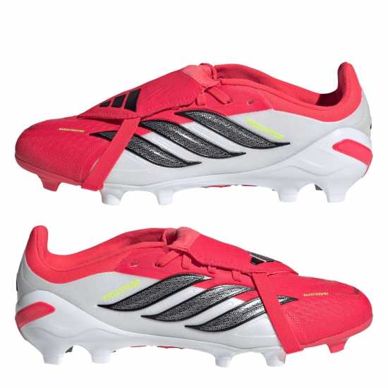 Adidas Детски Футболни Бутонки Predator Elite Fold Over Tongue Firm Ground Football Boots Juniors Red/Blk/White 