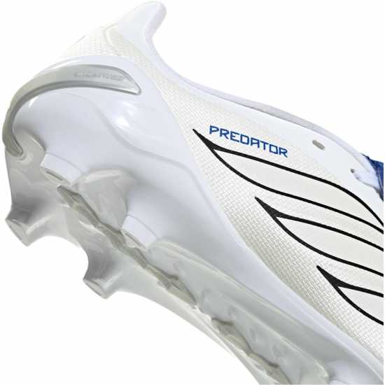 Adidas Детски Футболни Бутонки Predator Fold-Over Tongue League Firm Ground Football Boots Juniors White/Blue 