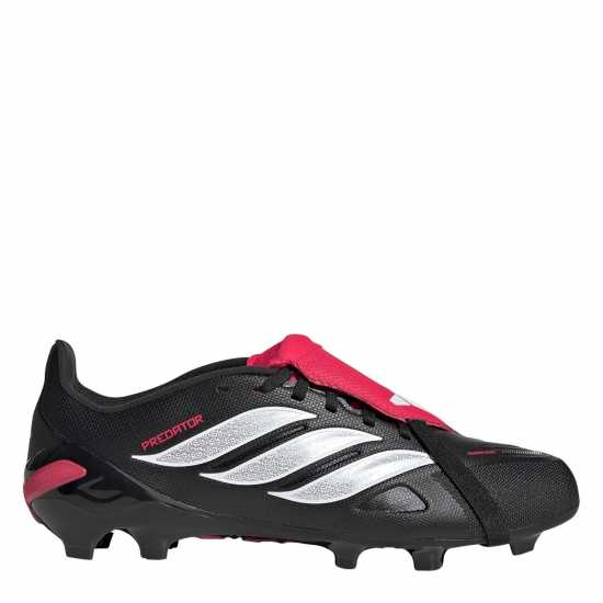 Adidas Детски Футболни Бутонки Predator Fold-Over Tongue League Firm Ground Football Boots Juniors Black/Red 