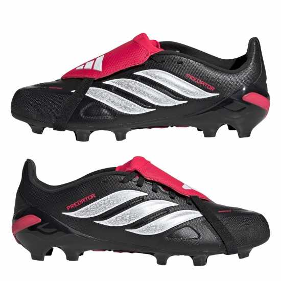 Adidas Детски Футболни Бутонки Predator Fold-Over Tongue League Firm Ground Football Boots Juniors Black/Red 