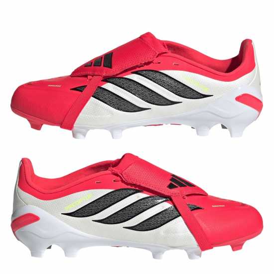 Adidas Детски Футболни Бутонки Predator Fold-Over Tongue Academy Firm Ground Football Boots Juniors Red/Blk/White 