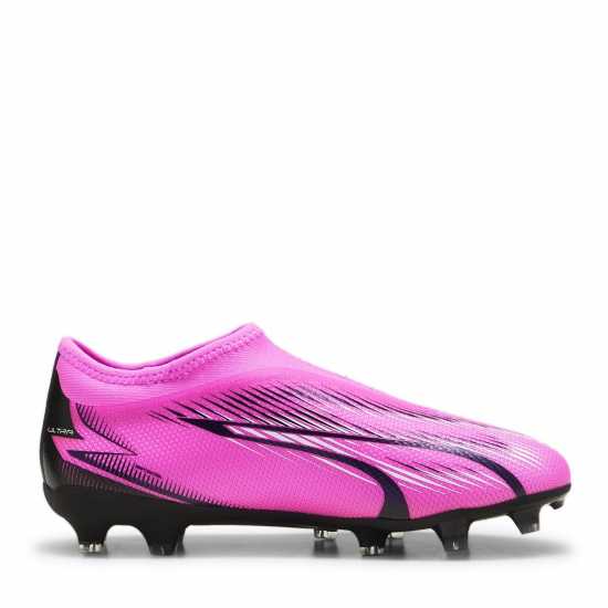 Puma Ultra Match.3 Laceless Junior Firm Ground Football Boots Pink/White/Blk Детски футболни бутонки