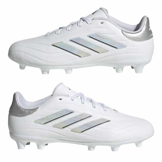 Adidas Copa Pure Ii.3 Firm Ground Boots Junior White/Silver Детски футболни бутонки