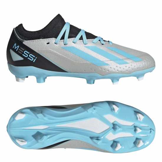 Adidas X Crazyfast League Junior Firm Ground Boots Silver/Blue/Blk Детски футболни бутонки