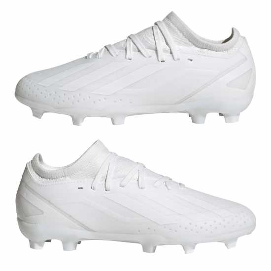 Детски футболни бутонки Adidas X Crazyfast League Junior Firm Ground Boots White/White Adidas X Crazyfast League Junior Firm Ground Boots White/White Детски футболни бутонки