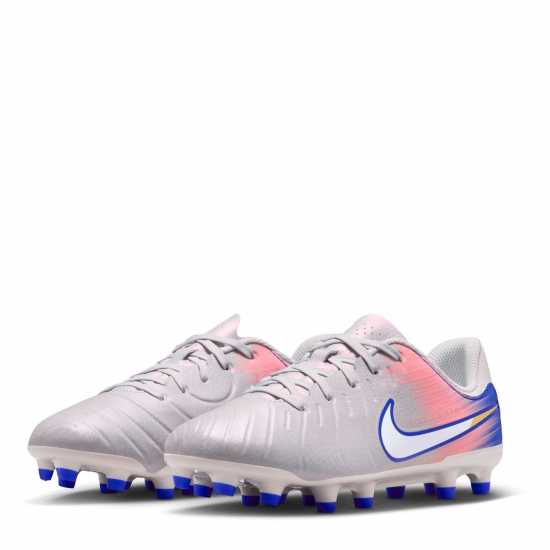 Nike Tiempo Legend 10 Academy Juniors Firm Ground Football Boots Сиво/Синьо 