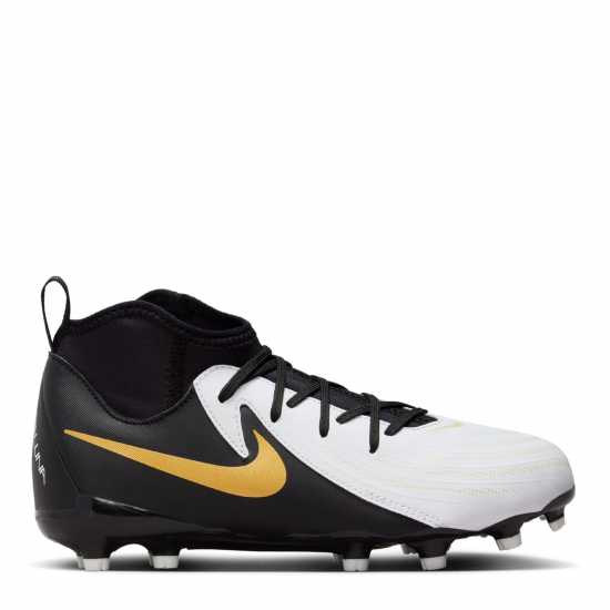 Nike Детски Футболни Бутонки Phantom Luna Ii Academy Firm Ground Football Boots Junior White/Blk/Gold Детски футболни бутонки