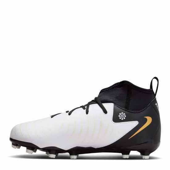 Nike Детски Футболни Бутонки Phantom Luna Ii Academy Firm Ground Football Boots Junior White/Blk/Gold Детски футболни бутонки