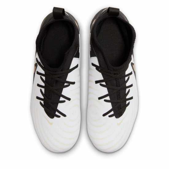 Nike Детски Футболни Бутонки Phantom Luna Ii Academy Firm Ground Football Boots Junior White/Blk/Gold Детски футболни бутонки