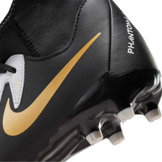 Nike Детски Футболни Бутонки Phantom Luna Ii Academy Firm Ground Football Boots Junior White/Blk/Gold Детски футболни бутонки