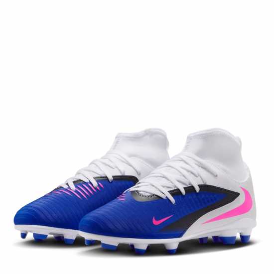 Nike Phantom 6 Club Juniors Multi-Ground Football Boots Blue/Wht/Pink 