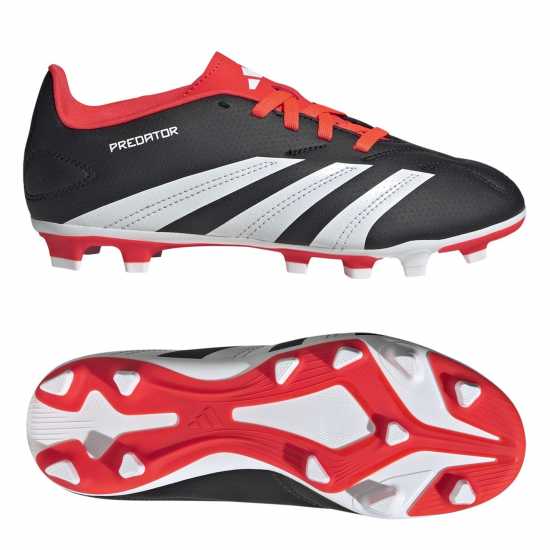 Adidas Predator 24 Club Junior Flexible Ground Football Boots Black/White/Red 