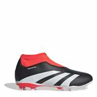 Adidas Predator 24 League Laceless Junior Firm Ground Football Boots Black/White/Red Детски футболни бутонки
