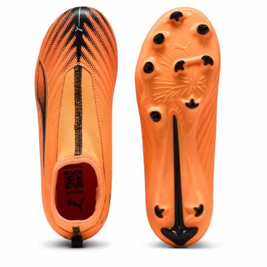 Puma Ultra 5 Match Laceless Junior Firm Ground Football Boots Оранжево/Черно 