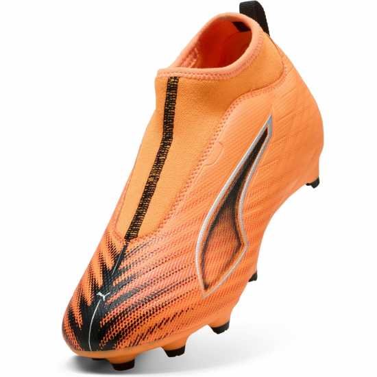 Puma Ultra 5 Match Laceless Junior Firm Ground Football Boots Оранжево/Черно 