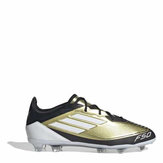 Adidas F50 Elite Juniors Firm Ground Football Boots Gold/Black Детски футболни бутонки