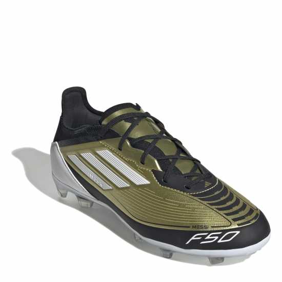 Adidas F50 Elite Juniors Firm Ground Football Boots Gold/Black Детски футболни бутонки