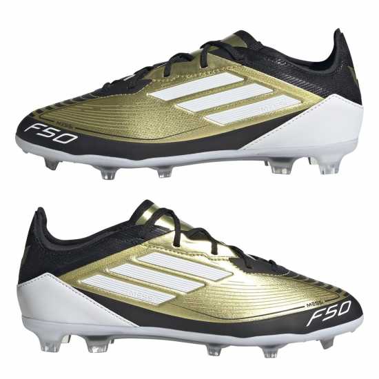 Adidas F50 Elite Juniors Firm Ground Football Boots Gold/Black Детски футболни бутонки