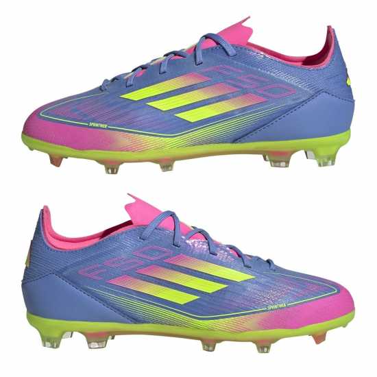 Adidas F50 Elite Juniors Firm Ground Football Boots Син/Лимон 
