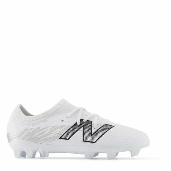 New Balance Balance Furon V8 White Silver Firm Ground Football Boots Boys  