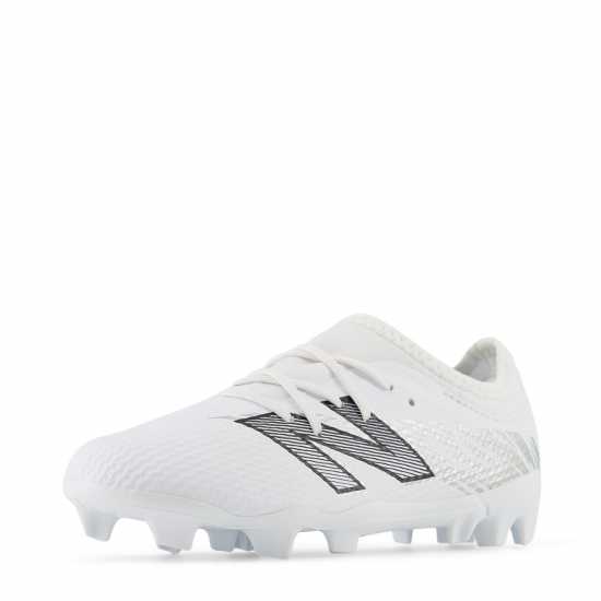 New Balance Balance Furon V8 White Silver Firm Ground Football Boots Boys  
