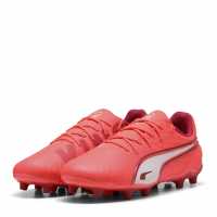 Puma King Match Junior Firm Ground Football Boots Червено/Бяло Формула Пакет