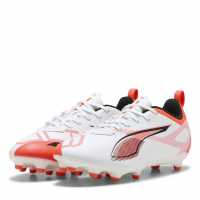 Puma Детски Футболни Бутонки Ultra Play Firm Ground Football Boots Juniors Бяло/Червено Детски футболни бутонки