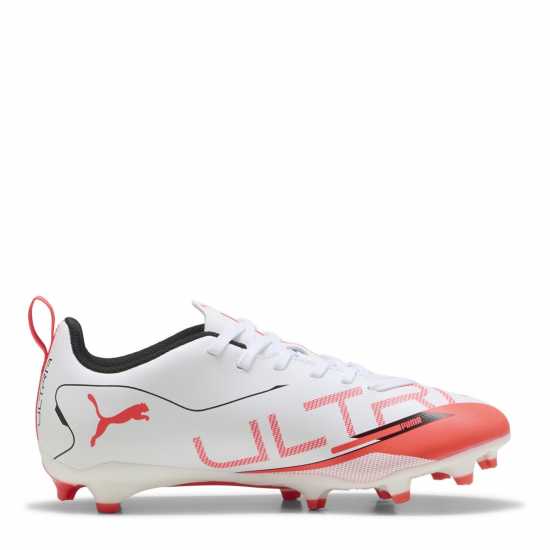 Puma Детски Футболни Бутонки Ultra Play Firm Ground Football Boots Juniors Бяло/Червено Детски футболни бутонки