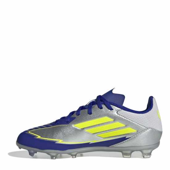 Adidas F50 League Junior Firm Ground Football Boots Silver/Blue Adidas F50 League Junior Firm Ground Football Boots Silver/Blue
