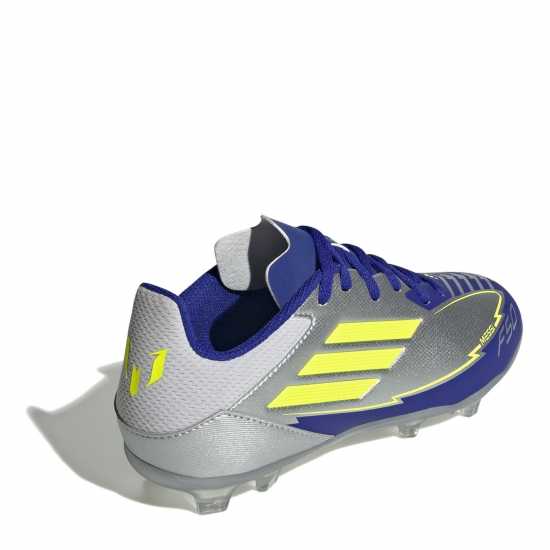 Adidas F50 League Junior Firm Ground Football Boots Silver/Blue Adidas F50 League Junior Firm Ground Football Boots Silver/Blue