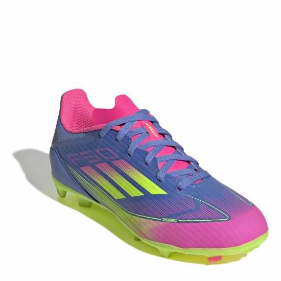 Adidas F50 League Junior Firm Ground Football Boots Син/Лимон 