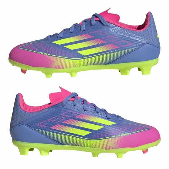 Adidas F50 League Junior Firm Ground Football Boots Син/Лимон 