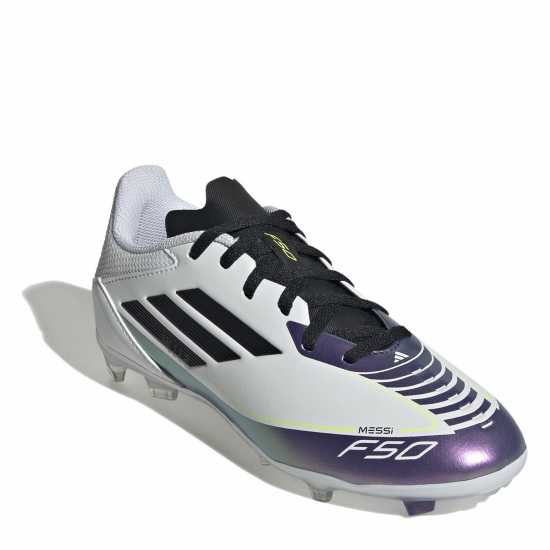 Adidas F50 League Junior Firm Ground Football Boots Бяло/Лилаво Adidas F50 League Junior Firm Ground Football Boots Бяло/Лилаво