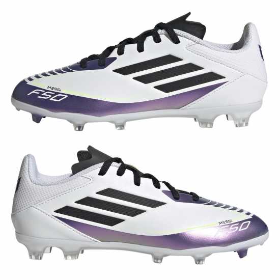 Adidas F50 League Junior Firm Ground Football Boots Бяло/Лилаво Adidas F50 League Junior Firm Ground Football Boots Бяло/Лилаво