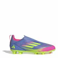 Adidas F50 League Laceless Junior Firm Ground Football Boots Син/Лимон 