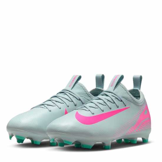 Nike Zoom Mercurial Vapor 16 Juniors Firm Ground Football Boots Сиво/Розово Детски футболни бутонки