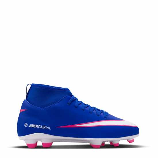 Nike Mercurial Superfly 10 Junior Firm Ground Football Boots Blue/Wht/Pink 