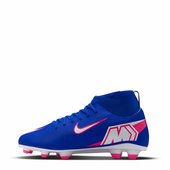 Nike Mercurial Superfly 10 Junior Firm Ground Football Boots Blue/Wht/Pink 