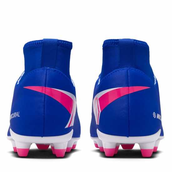 Nike Mercurial Superfly 10 Junior Firm Ground Football Boots Blue/Wht/Pink 