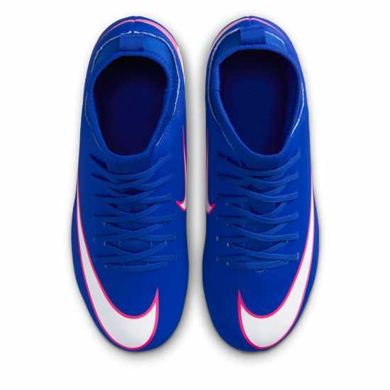 Nike Mercurial Superfly 10 Junior Firm Ground Football Boots Blue/Wht/Pink 