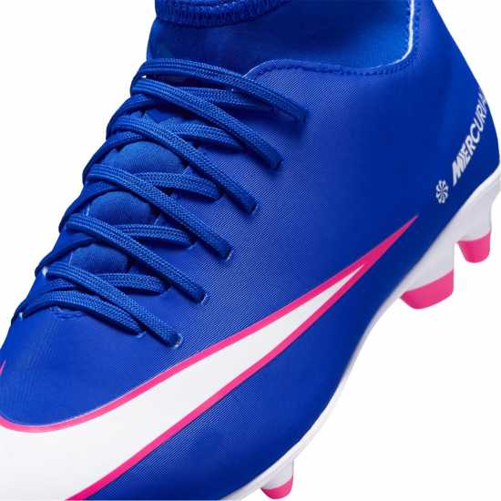 Nike Mercurial Superfly 10 Junior Firm Ground Football Boots Blue/Wht/Pink 