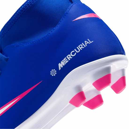 Nike Mercurial Superfly 10 Junior Firm Ground Football Boots Blue/Wht/Pink 