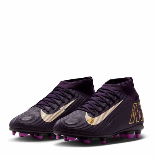 Nike Mercurial Superfly 10 Junior Firm Ground Football Boots Лилаво/Кремаво Детски футболни бутонки