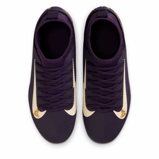 Nike Mercurial Superfly 10 Junior Firm Ground Football Boots Лилаво/Кремаво Детски футболни бутонки