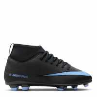 Nike Mercurial Superfly 10 Junior Firm Ground Football Boots Black/Blue Детски футболни бутонки