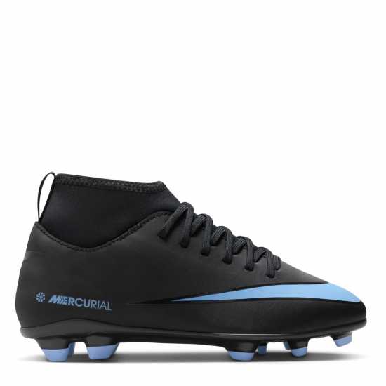 Nike Mercurial Superfly 10 Junior Firm Ground Football Boots Black/Blue Детски футболни бутонки