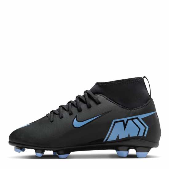 Nike Mercurial Superfly 10 Junior Firm Ground Football Boots Black/Blue Детски футболни бутонки