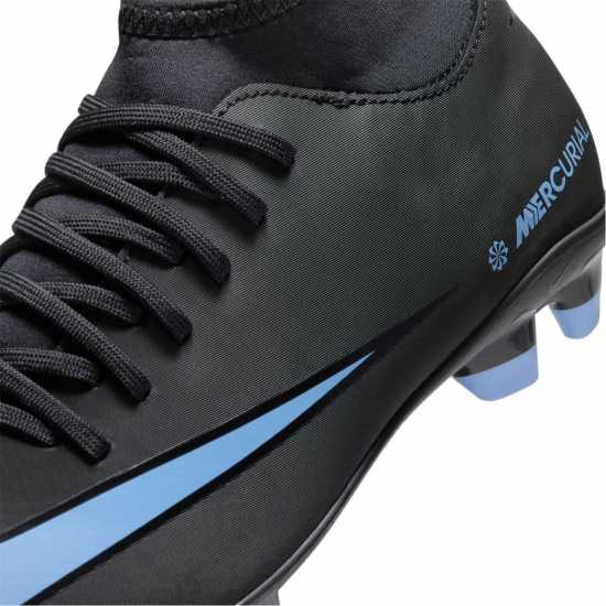 Nike Mercurial Superfly 10 Junior Firm Ground Football Boots Black/Blue Детски футболни бутонки